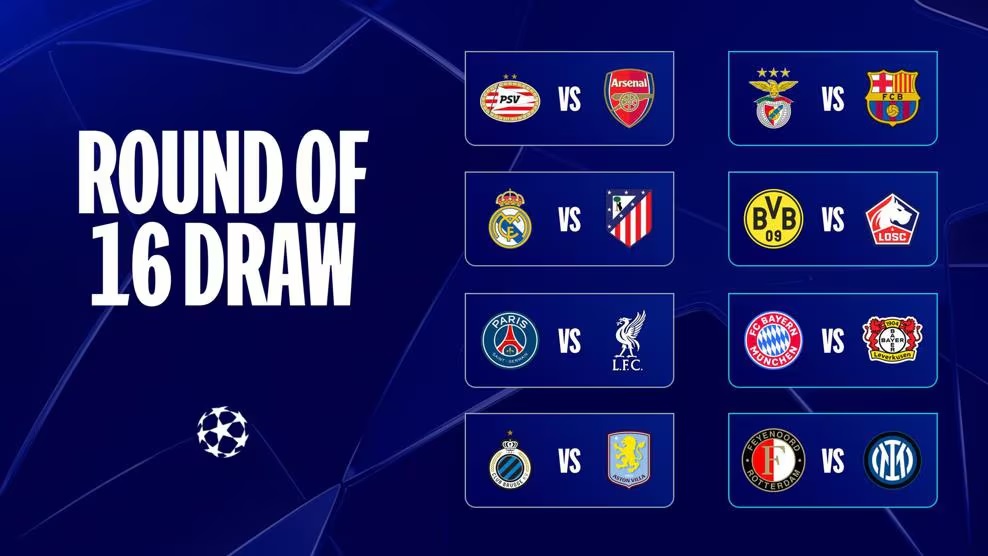 Champions League round of 16 draw